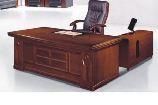 Brown Rectangular Wooden Office Table