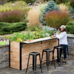 Reclaimed Wood Outdoor Bar + Tall Planter | Patio Plant-a-Bar 2'x8'