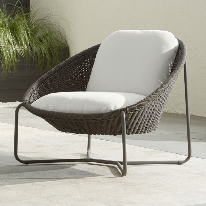 Morocco Graphite Oval Lounge Chair with Cushion + Reviews | Crate and Barrel