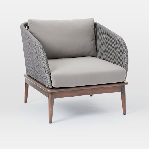 Corded Weave Lounge Chair, Steel