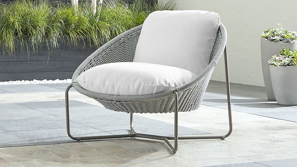 Morocco Light Grey Oval Lounge Chair with Cushion + Reviews | Crate and  Barrel