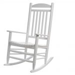 Hampton Bay White Wood Outdoor Rocking Chair