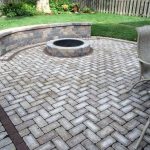 Backyard Pattern Paver Patio Ideas With Built In Fire Pit