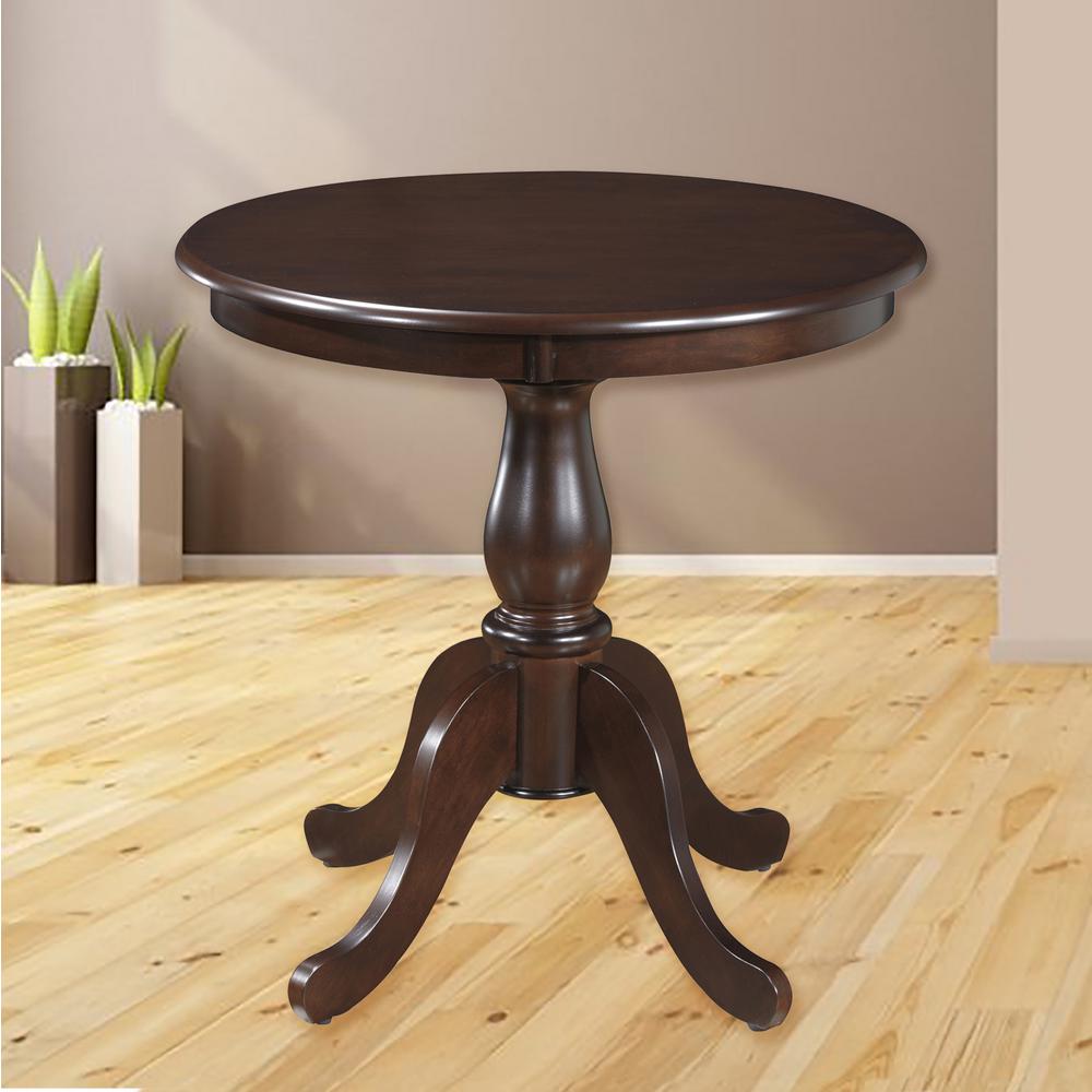 Round Pedestal Dining Table in Espresso