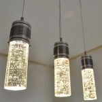 Modern LED Bubble Column Crystal Hanging Lamp Three Lamps Chandelier