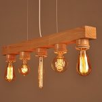WinSoon Wooden Ceiling Fixture Island Light Pendant Lamp Lighting
