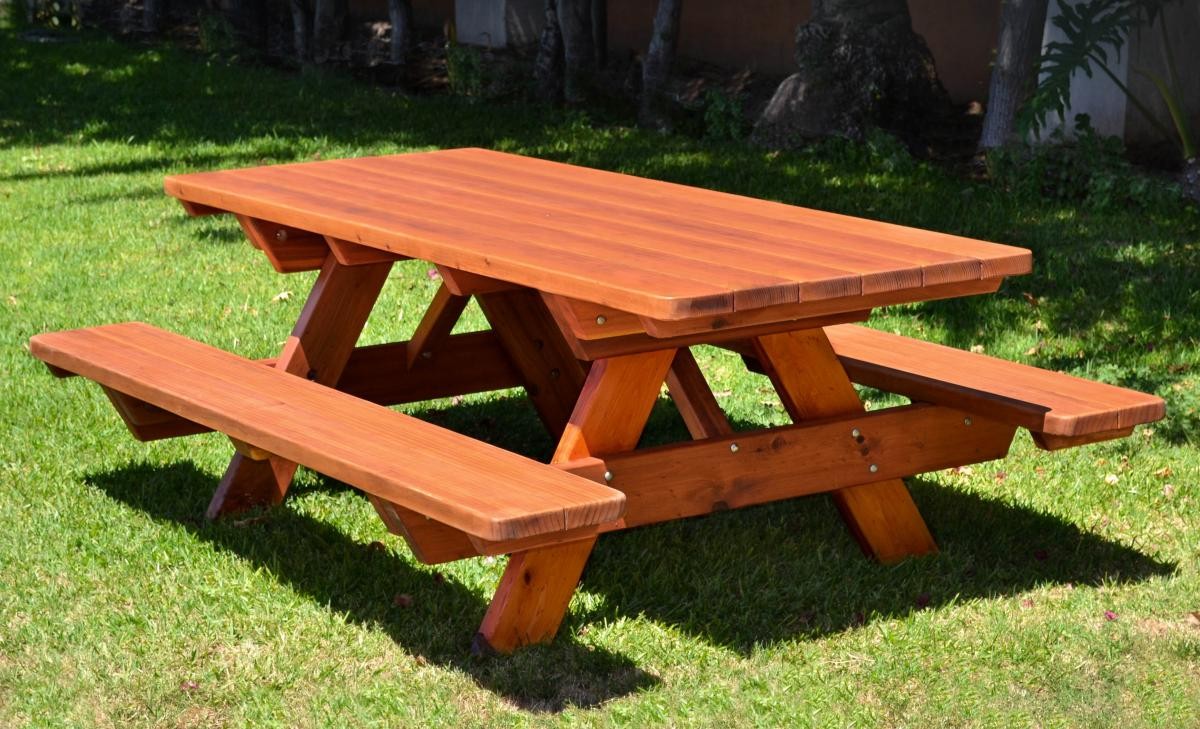 Wood picnic table rentals in the Hudson Valley