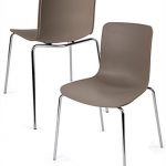 Set of 2 Modern Plastic Chairs | Scooped Molded Seat