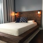 Floating Wood Platform Bed frame with Lighted Headboard-Quilmes | Ideas for  the House | Wood platform bed, Platform bed frame, Wood beds