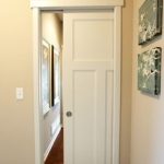 Pocket Door | white molded craftsman style interior pocket door; perfect  for areas with minimal