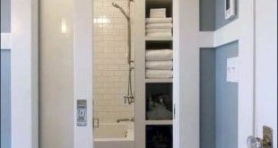 Awesome White Wood Frame Glass Pocket Door Ideas
