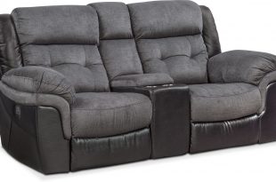 Tacoma Dual Power Reclining Loveseat with Console - Black