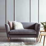 Handmade in the UK with a solid birch and beech hardwood frame, our high  quality occasional sofa is finished in a soft grey flatweave cotton and  four