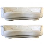High Quality Sofas in White Leather, De Sede, Milo Baughman For Sale
