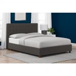 DHP Emily Gray Upholstered Linen Queen Size Bed Frame