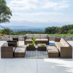 Details about Outdoor Furniture 12 Pieces Patio Sectional Wicker Rattan  Sofa set by Supernova