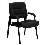 Traveller Location: Flash Furniture Black Leather Executive Side Reception Chair  with Black Frame Finish: Kitchen & Dining