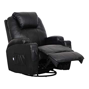 Traveller Location: Esright Massage Recliner Chair Heated PU Leather Ergonomic  Lounge 360 Degree Swivel (Black): Kitchen & Dining