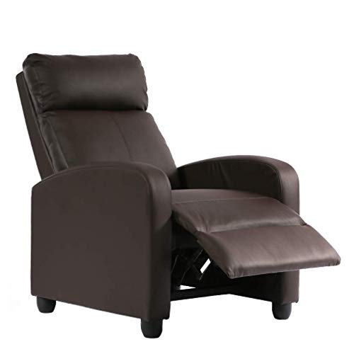 BestMassage Recliner Chair Single Sofa PU Leather Modern Reclining Seat  Home Theater Seating for Living Room