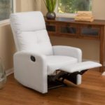 Teyana White Leather Recliner Club Chair