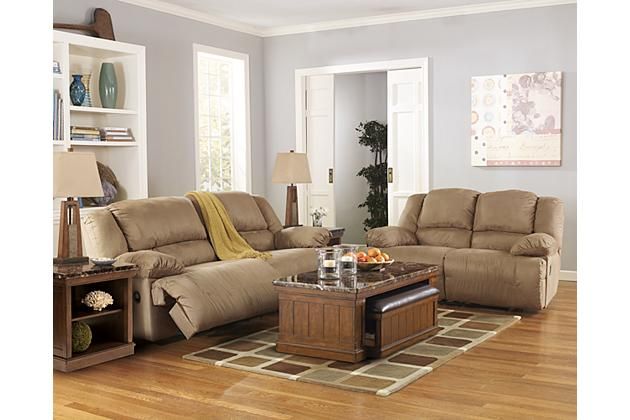 Tan leather recliner couch and loveseat with coffee table for your