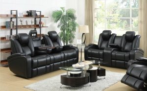 Black Leather Power Reclining Sofa and Loveseat Set - Steal-A-Sofa Furniture  Outlet Los Angeles CA