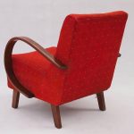 Red Armchair by Jindrich Halabala for UP Zavody, 1930s For Sale at 1stdibs