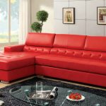 Red Sectional Sofa; White