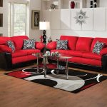 The Implosion Red Sofa and Loveseat Set is in your face bold! The bright red  sofa cushions, with the black leather-like fabric, is a knockout piece!