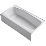 Cast Iron Right-Hand Drain Rectangular Alcove Non-Whirlpool Bathtub in White
