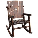 Char Log Patio Rocking Chair With Star