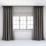 contemporary curtains roman blinds 3D