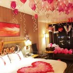 Romantic Room decoration with Rose Petals and 300 Balloons