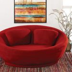 Image is loading Scandinavian-Design-Lunar-Mini-Round-Loveseat-Chair-Red-