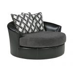 Benchcraft - Kumasi Contemporary Oversized Swivel Accent Chair - Smoke Gray