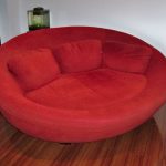 Large Red Cellini UFO Sofa Oval Round Cloth Couch Loveseat Chair .