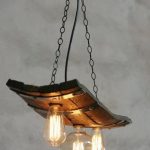 Rustic ceiling lights. Wine barrel with 3 lights in 2019