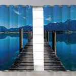 Amazon.com: iPrint Stylish Window Curtains,Seascape,Wooden Pier