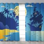Amazon.com: Stylish Window Curtains,Pirate,Night Seascape Pirate