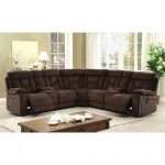 Recliner Sectional Sofa Brown Chenille Fabric Sectional Sectionals w