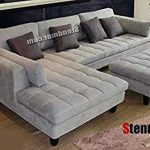 3pc Contemporary Grey Microfiber Sectional Sofa Chaise Ottoman S168LG