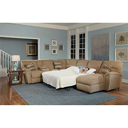 Lane Furniture Modern Robert 4-Piece Reclining Sectional Sofa with Chaise  and Sleeper