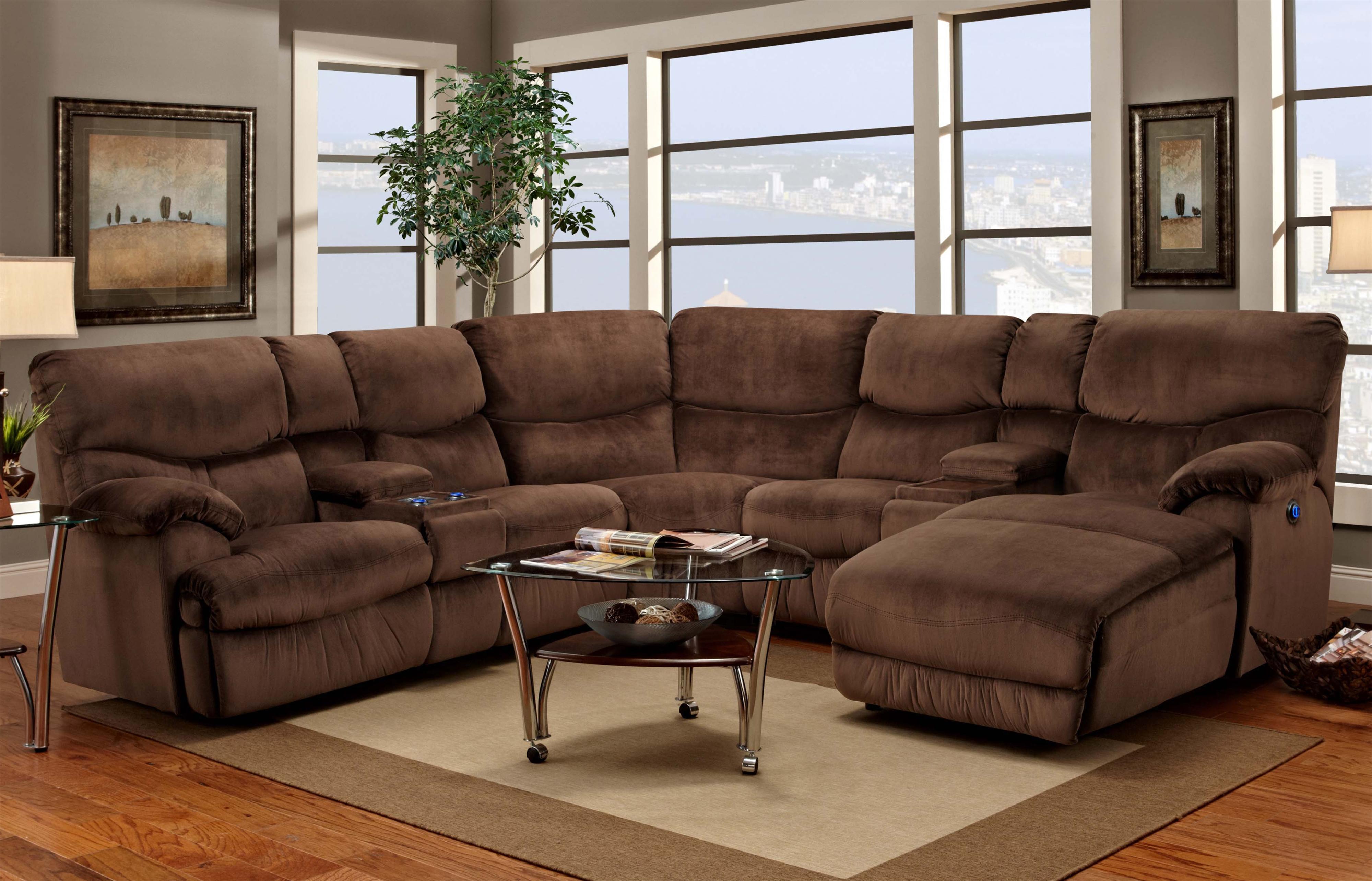 Franklin 597 Powered Reclining Sectional Sofa with Right-Side Chaise