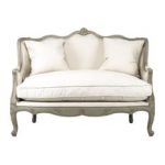 Adele French Country Distressed Sage Green and White Settee Loveseat