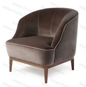 China Lounge Leisure Solid Wood Upholstered Leather Fabric Single Armchair  Sofa Chair for Hotel Furniture - China Sofa Chair, Single Sofa