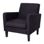 Giantex Accent Leisure Upholstered Arm Chair Single Sofa Living Room  Furniture (Black)