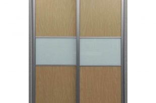 Matrix Maple and White Painted Glass Aluminum Interior Sliding Door