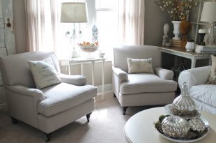 Marvelous Sampel Small Armchairs For Living Room White Colored Nailhead  Comfortable Velvet Fabric Cover