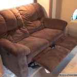 recliner loveseat with brown sofa and small windows also lighting lamp for  modern family room design