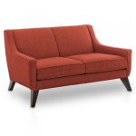 A persimmon Lloyd Loveseat from Eurway is one of the best couches for small  spaces.